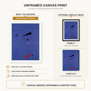 Joan Miro - Peinture (etoile Bleue) - Joan Miro Peinture etoile Bleue canvas print combined product and display infographic frame and bars not included