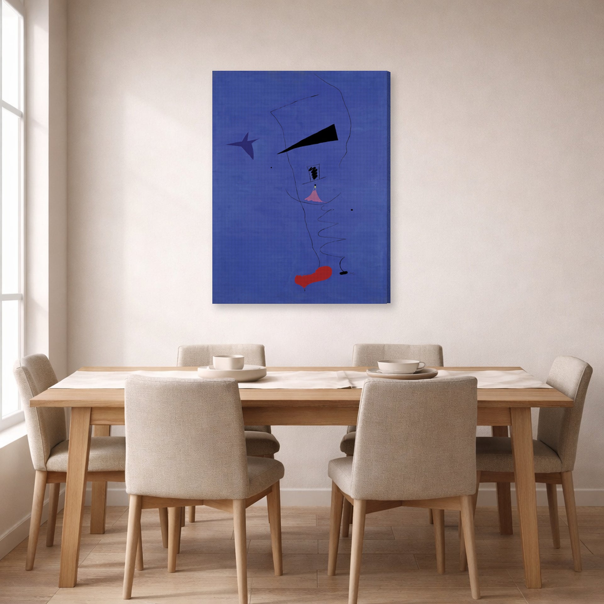 Joan Miro - Peinture (etoile Bleue) - Joan Miro Peinture etoile Bleue gallery wrap lifestyle dining