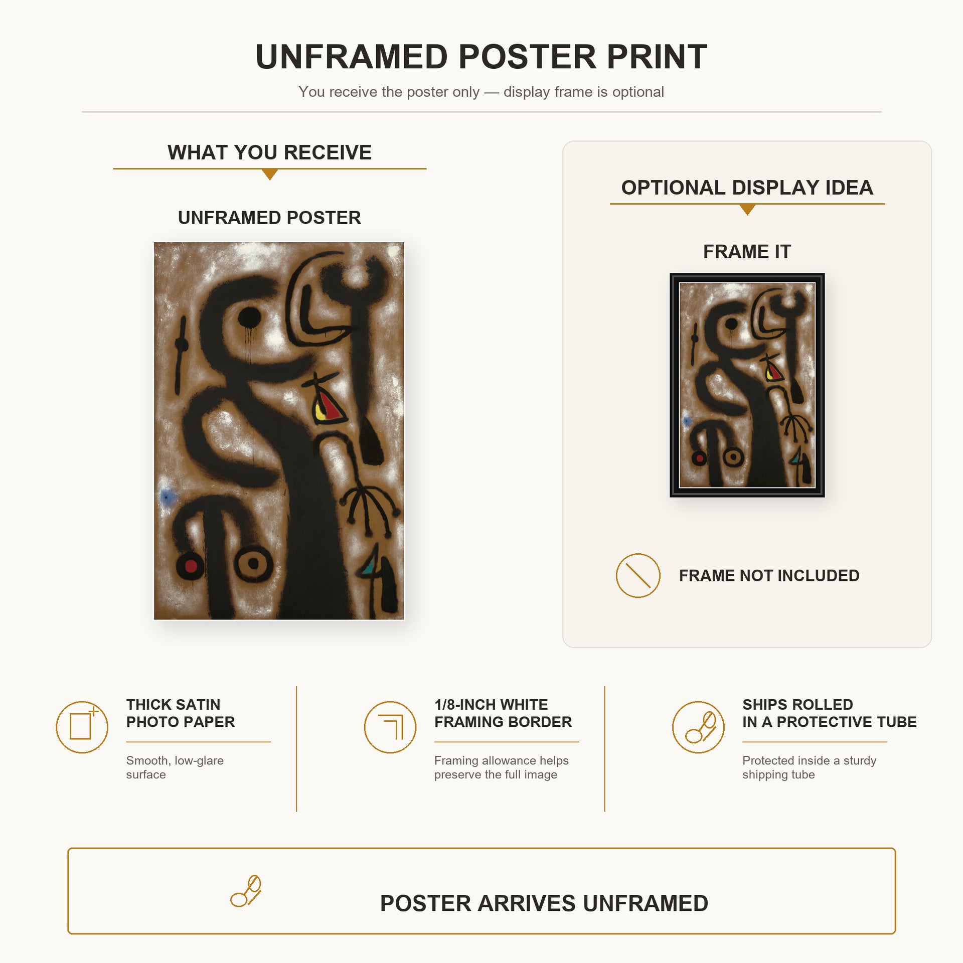 Joan Miro - Peinture - poster print combined product and display infographic