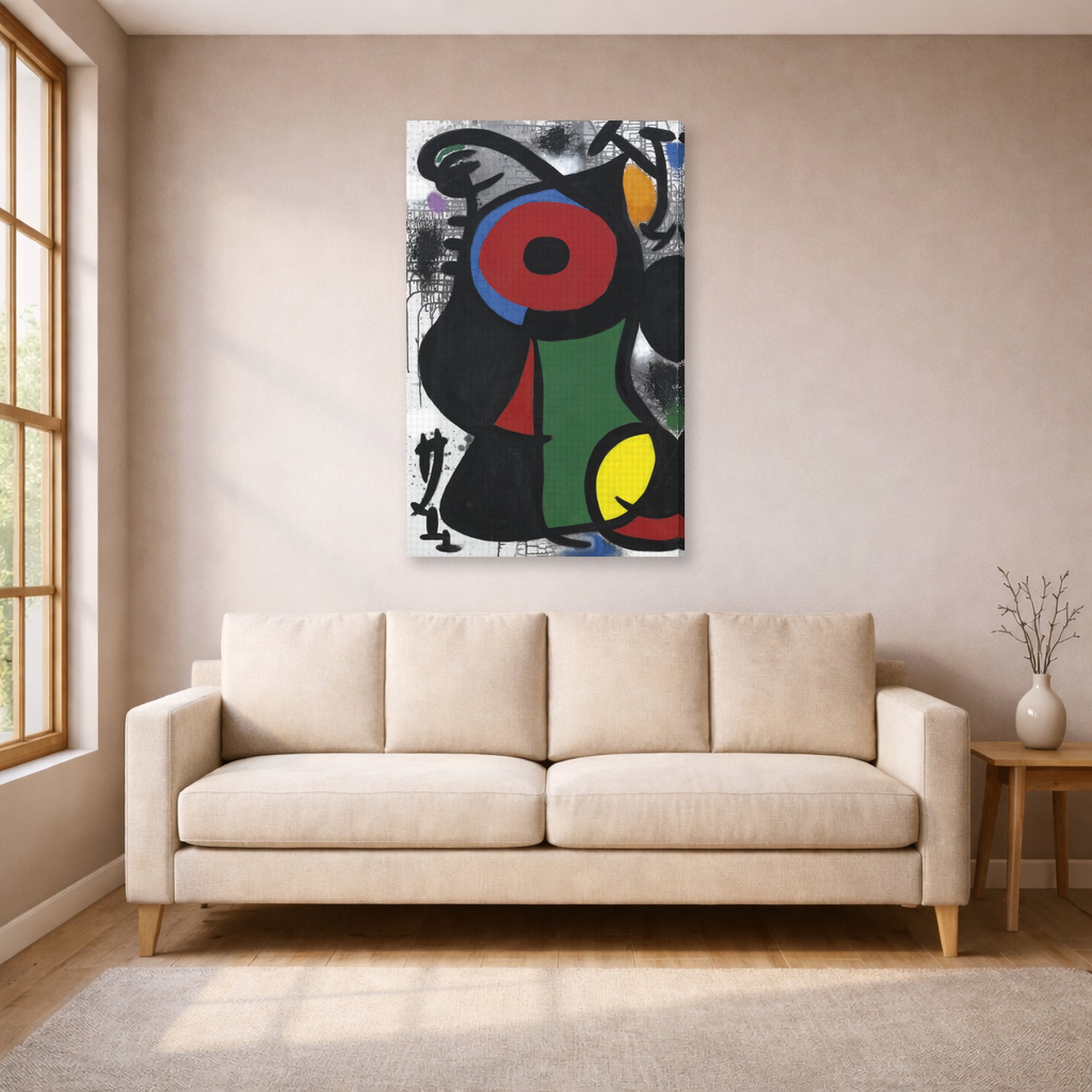 Joan Miro - Personnage Fascinant - gallery wrap lifestyle living room 1
