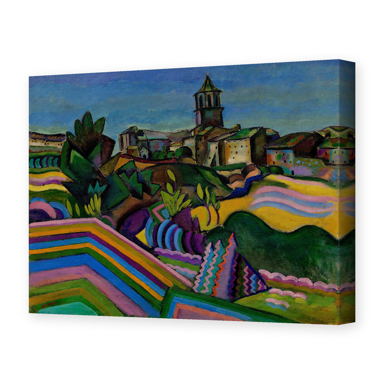 Joan Miró's 'Prades, the Village' painting reproduced as a gallery-wrapped canvas print
