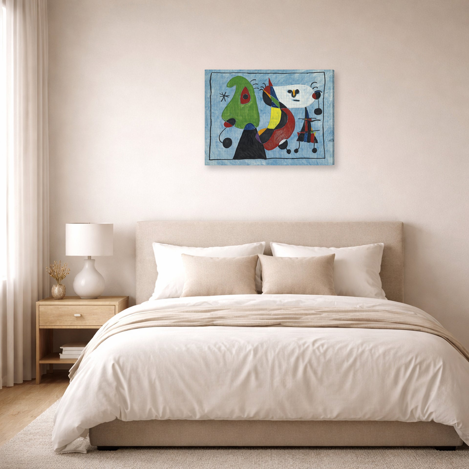 Joan Miro - Sans Titre, (1947) - Joan Miro Sans Titre 1947 gallery wrap lifestyle bedroom