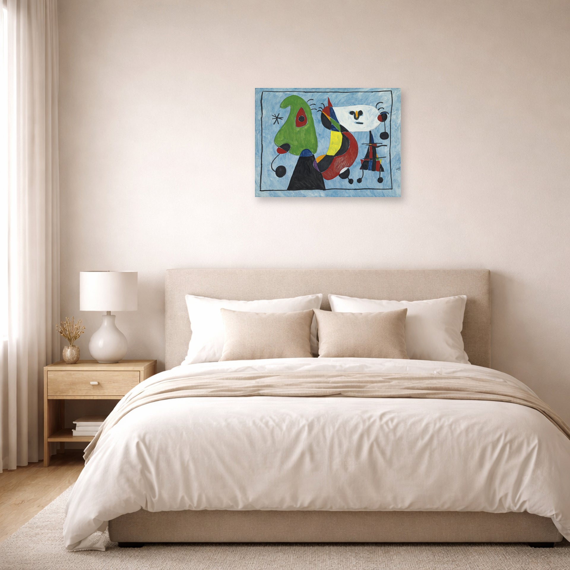 Joan Miro - Sans Titre, (1947) - Joan Miro Sans Titre 1947 poster print lifestyle bedroom unframed