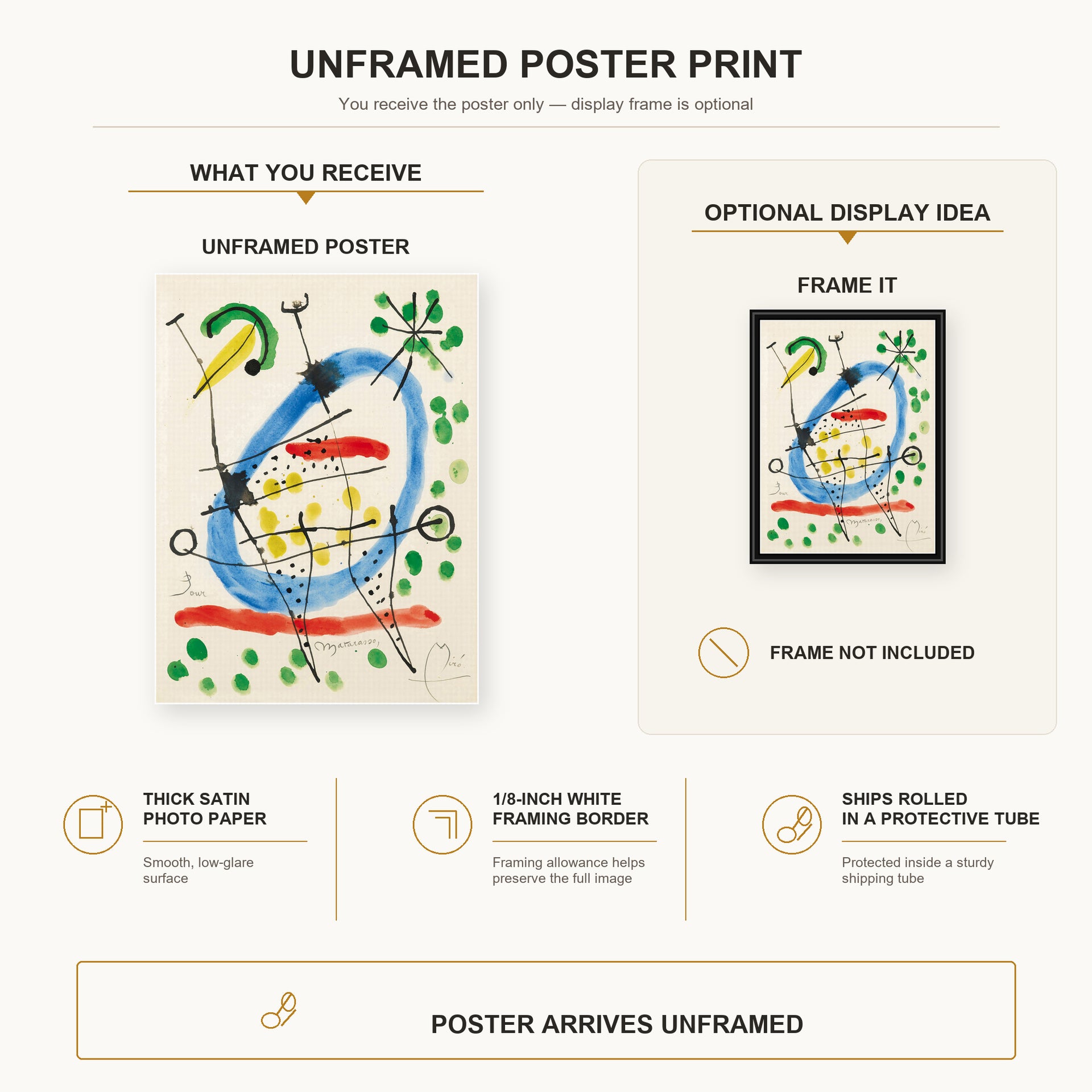 Joan Miro - Sans Titre - poster print combined product and display infographic