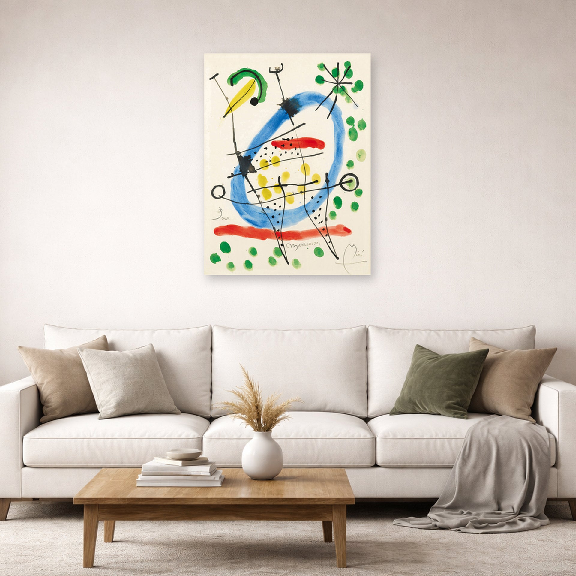 Joan Miro - Sans Titre - poster print lifestyle living room 2 unframed