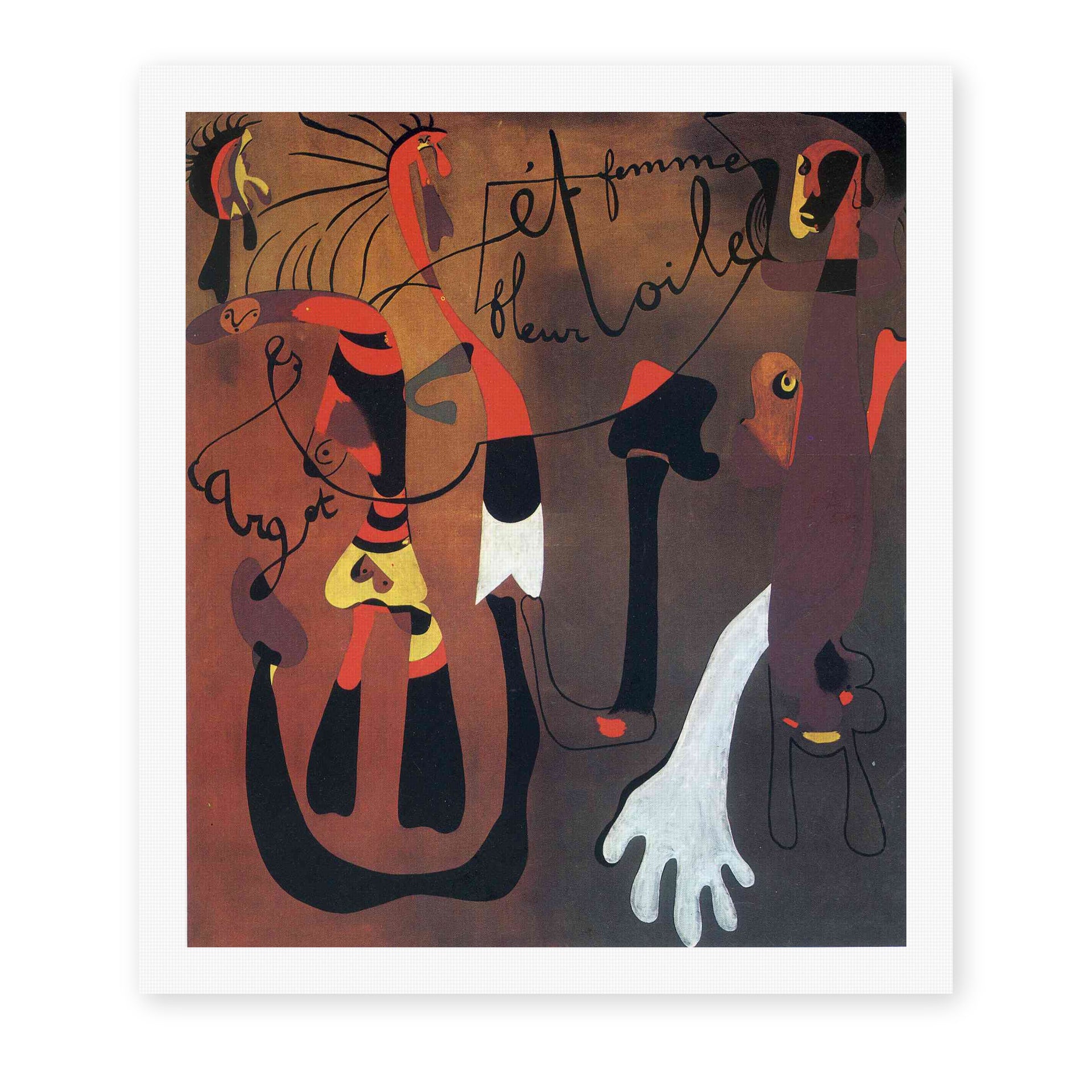 Joan Miró's 'Snail Woman Flower Star' painting reproduced as a rolled canvas print