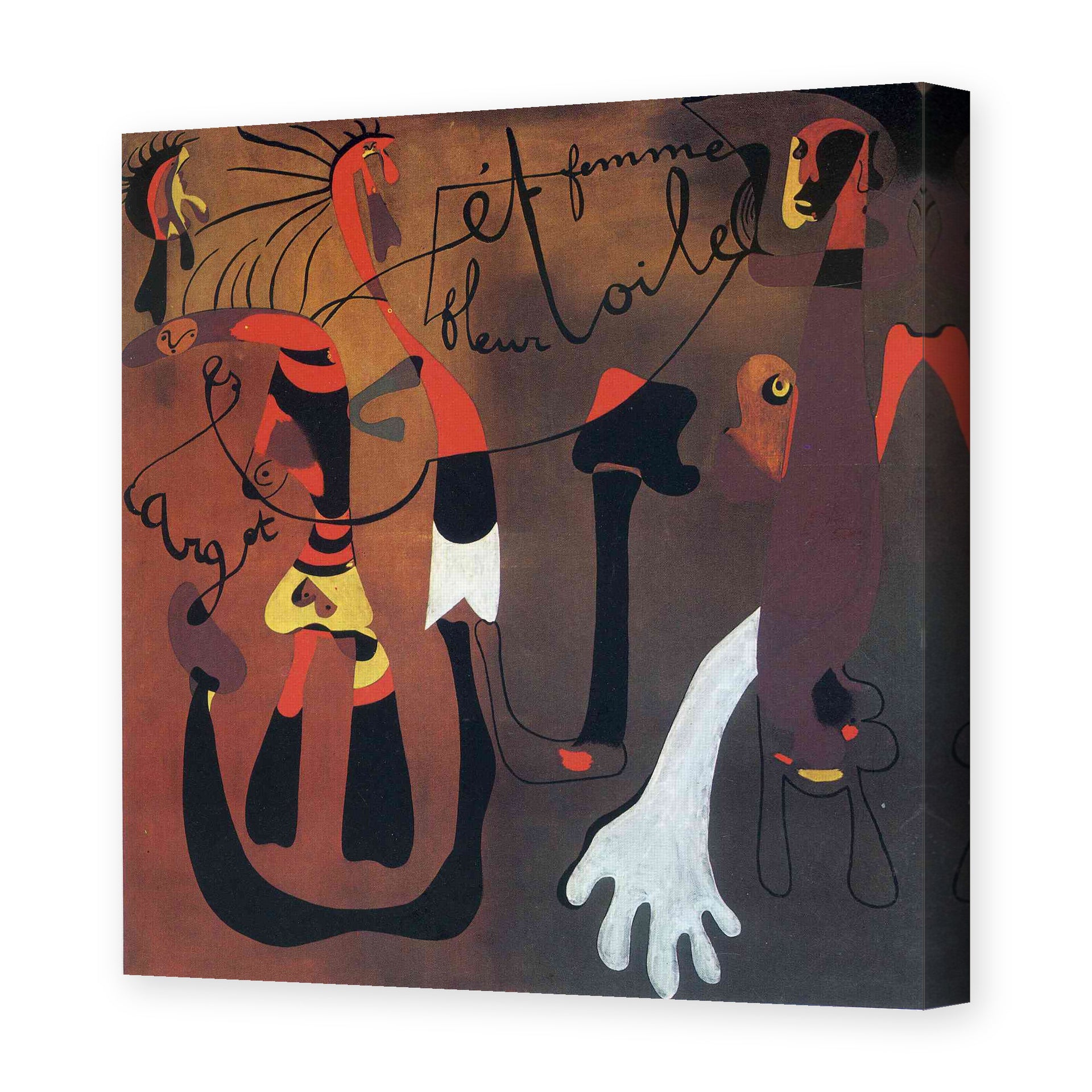 Joan Miró's 'Snail Woman Flower Star' painting reproduced as a gallery-wrapped canvas print