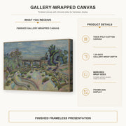 Joan Miró - The Bridge gallery wrap canvas construction and hanging details infographic