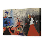 Joan Miró's 'The Caress of the Stars' painting reproduced as a gallery-wrapped canvas print