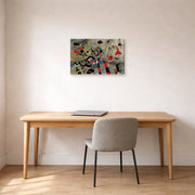 Gallery-wrapped canvas print of Joan Miró's 'The Escape Ladder' displayed on a wall in a office