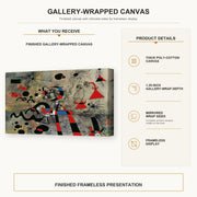 Joan Miró - The Escape Ladder gallery wrap canvas construction and hanging details infographic