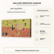 Joan Miró - The Hunter (catalan Landscape) gallery wrap canvas construction and hanging details infographic