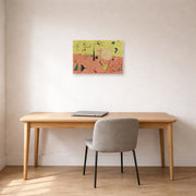 Unframed poster print of Joan Miró's 'The Hunter (catalan Landscape)' displayed on a wall in a office
