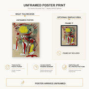 Joan Miró - Two Figures and a Dragonfly poster print size comparison and framing display infographic