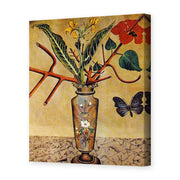 Joan Miró's 'Vase and Butterfly' painting reproduced as a gallery-wrapped canvas print