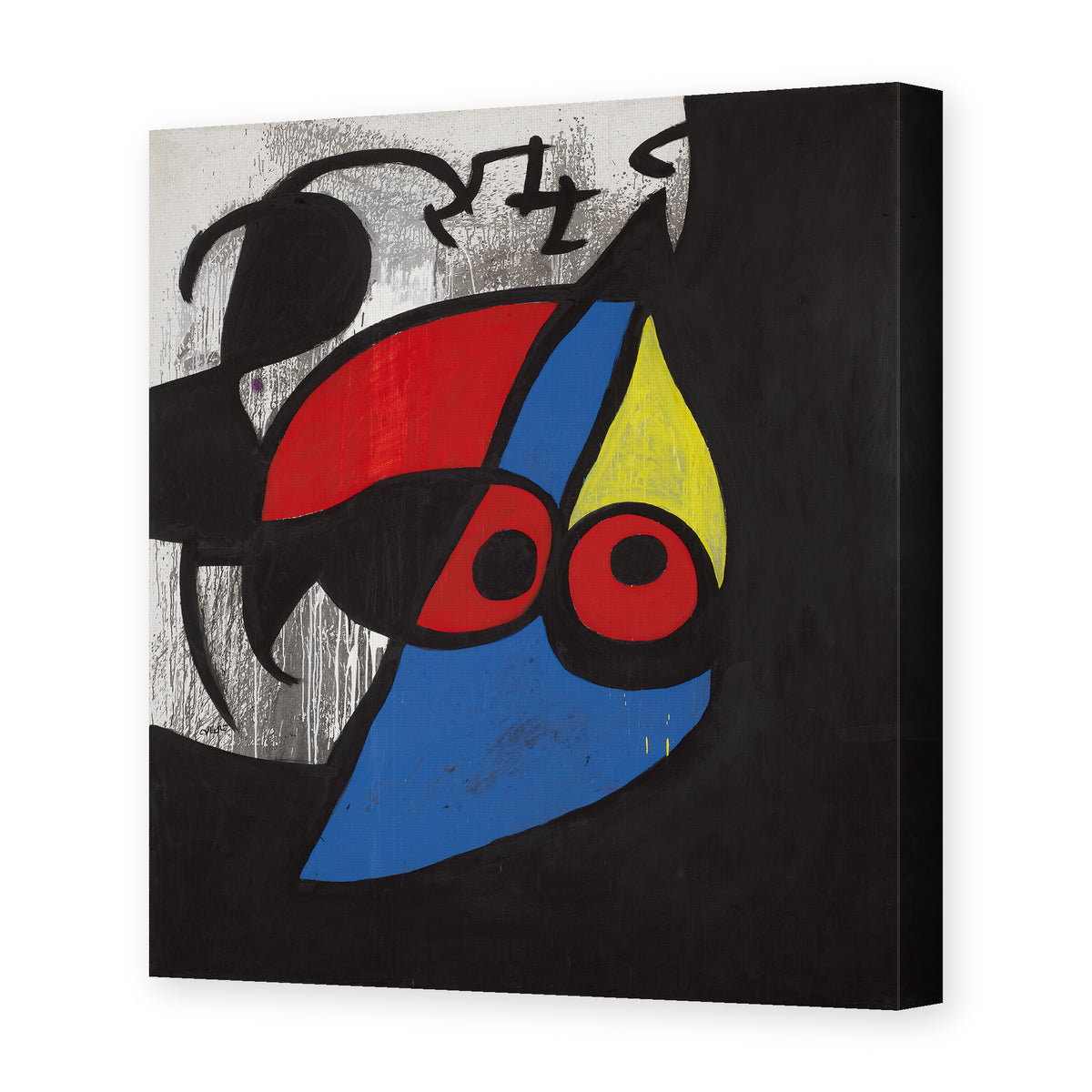 Joan Miró's 'Woman, Bird' painting reproduced as a gallery-wrapped canvas print