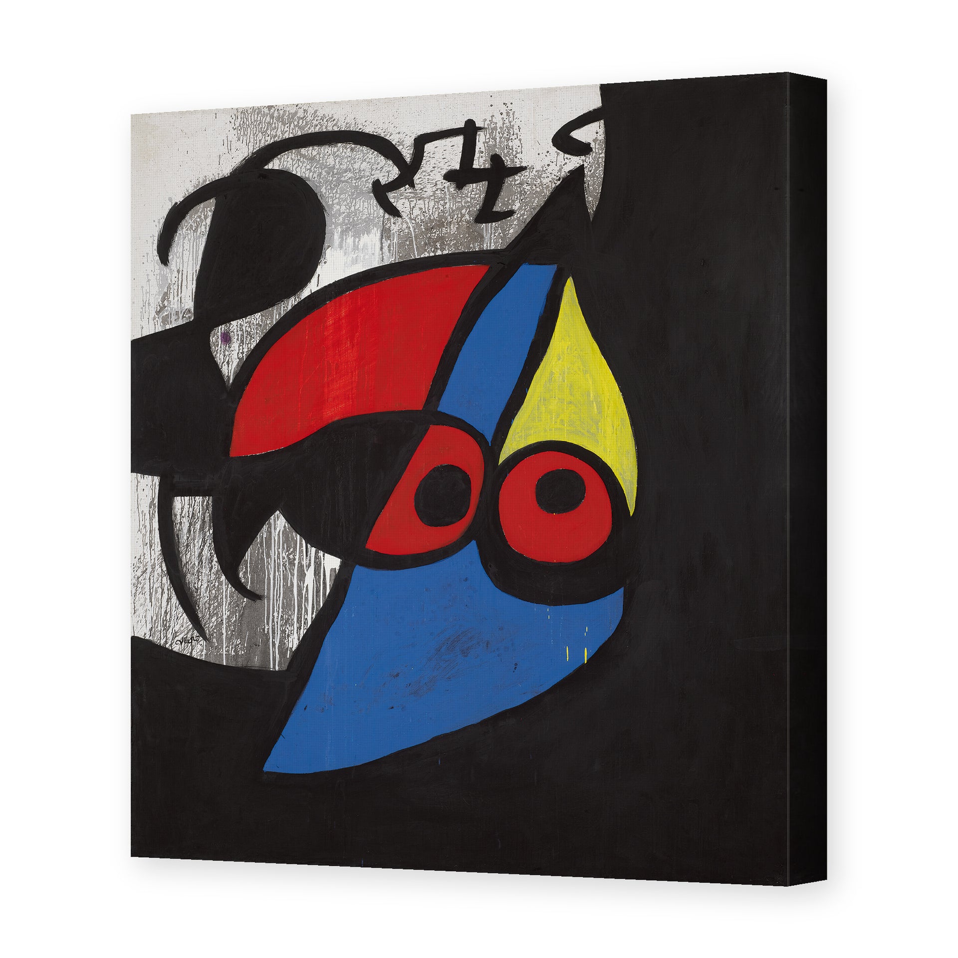 Joan Miró's 'Woman, Bird' painting reproduced as a gallery-wrapped canvas print