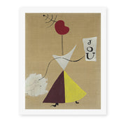 Joan Miró's 'Woman, Diary, Dog' painting reproduced as a rolled canvas print