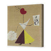 Joan Miró's 'Woman, Diary, Dog' painting reproduced as a gallery-wrapped canvas print