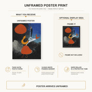 Joan Miró - Woman in Front of the Sun poster print size comparison and framing display infographic