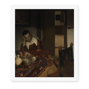 Johannes Vermeer's 'A Maid Sleep' painting reproduced as a rolled canvas print