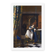 Johannes Vermeer's 'Allegory of the Catholic Faith' painting reproduced as a rolled canvas print