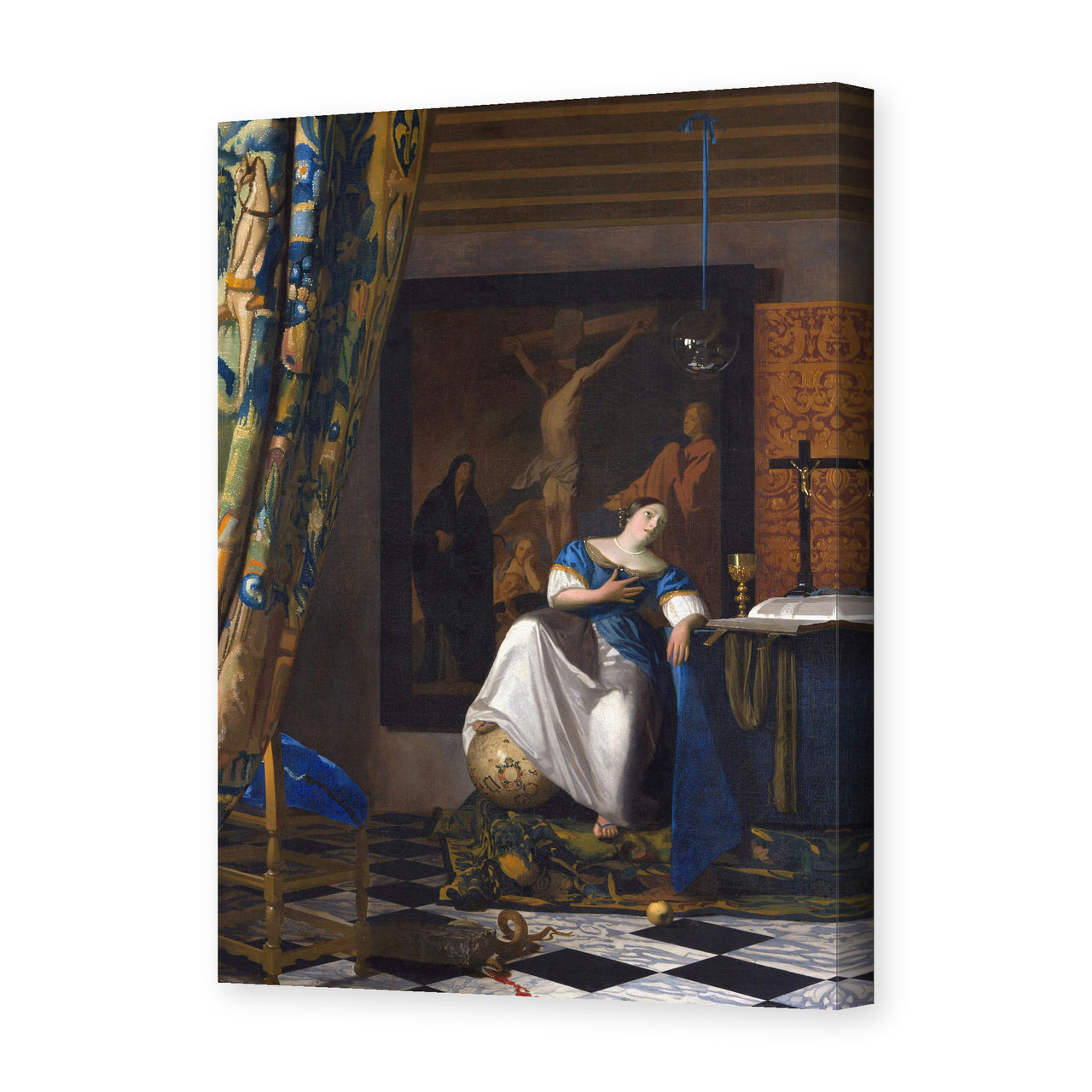 Johannes Vermeer's 'Allegory of the Catholic Faith' painting reproduced as a gallery-wrapped canvas print