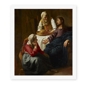 Johannes Vermeer's 'Christ in the House of Martha and Mary' painting reproduced as a rolled canvas print