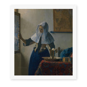 Johannes Vermeer's 'Young Woman with a Water Pitcher' painting reproduced as a rolled canvas print