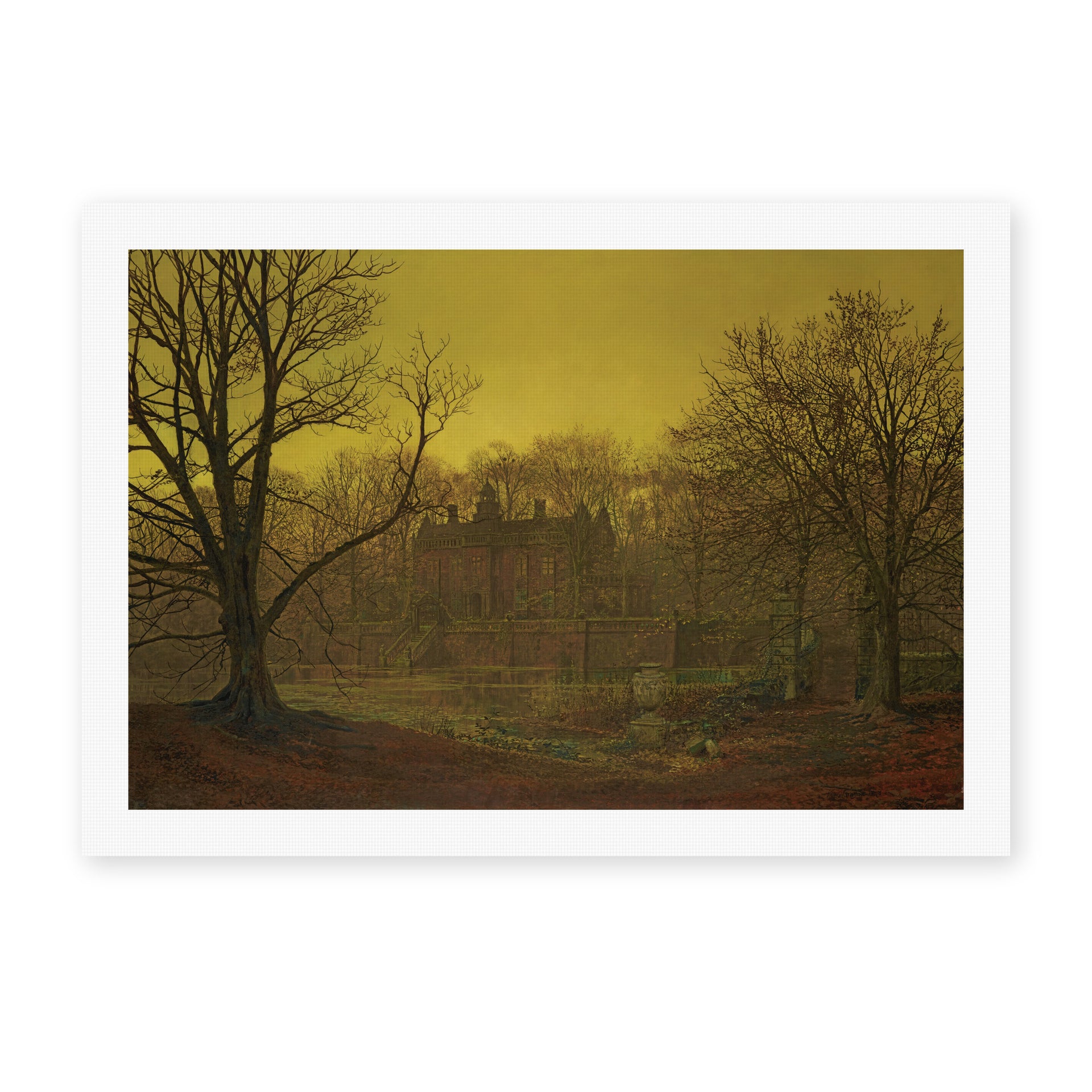 John Atkinson Grimshaw's 'A Yorkshire home' painting reproduced as a rolled canvas print