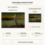 John Atkinson Grimshaw - Ariadne at Naxos poster print size comparison and framing display infographic
