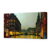 John Atkinson Grimshaw's 'Boar Lane Leeds' painting reproduced as a gallery-wrapped canvas print