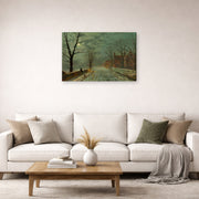 Gallery-wrapped canvas print of John Atkinson Grimshaw's 'Bonchurch Isle of Wight' displayed on a wall in a living room