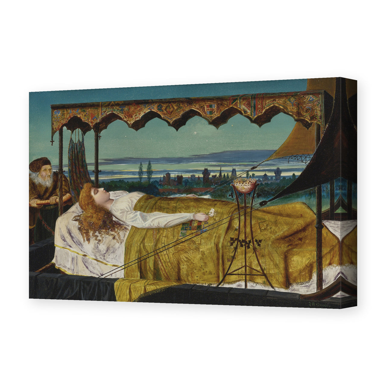 John Atkinson Grimshaw's 'Elaine' painting reproduced as a gallery-wrapped canvas print