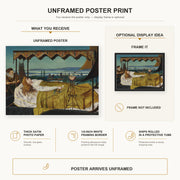 John Atkinson Grimshaw - Elaine poster print size comparison and framing display infographic
