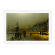 John Atkinson Grimshaw's 'Greenock Harbour at Night' painting reproduced as a rolled canvas print