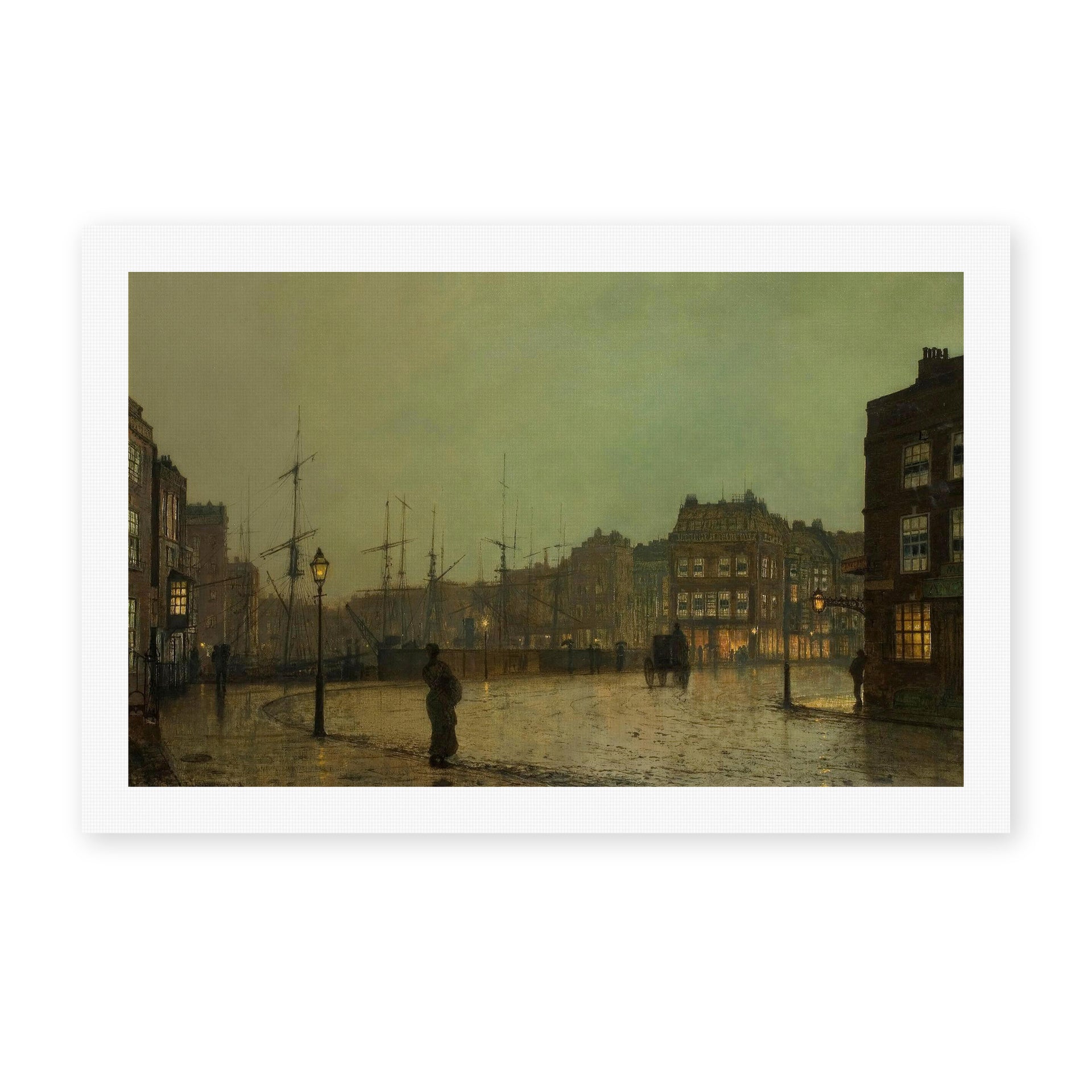 John Atkinson Grimshaw's 'Greenock' painting reproduced as a rolled canvas print