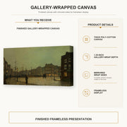 John Atkinson Grimshaw - Greenock gallery wrap canvas construction and hanging details infographic