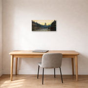 Gallery-wrapped canvas print of John Atkinson Grimshaw's 'Old Chelsea' displayed on a wall in an office