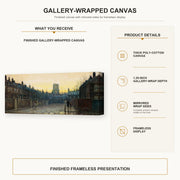John Atkinson Grimshaw - Old Chelsea gallery wrap canvas construction and hanging details infographic