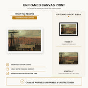 John Atkinson Grimshaw - Whitby from Station Quary canvas print size comparison and framing display infographic