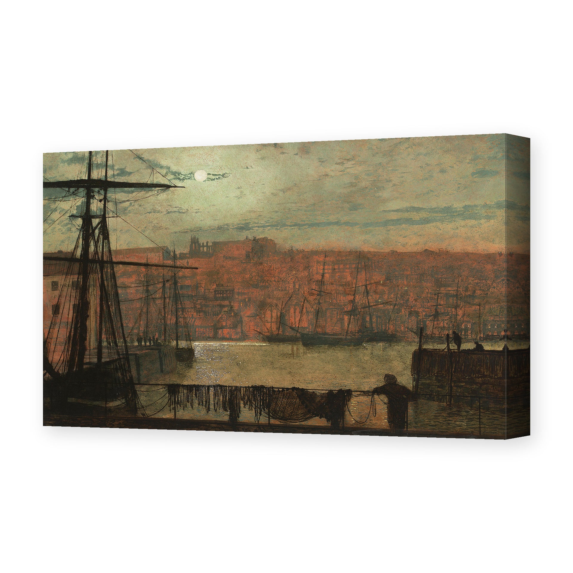 John Atkinson Grimshaw's 'Whitby from Station Quary' painting reproduced as a gallery-wrapped canvas print