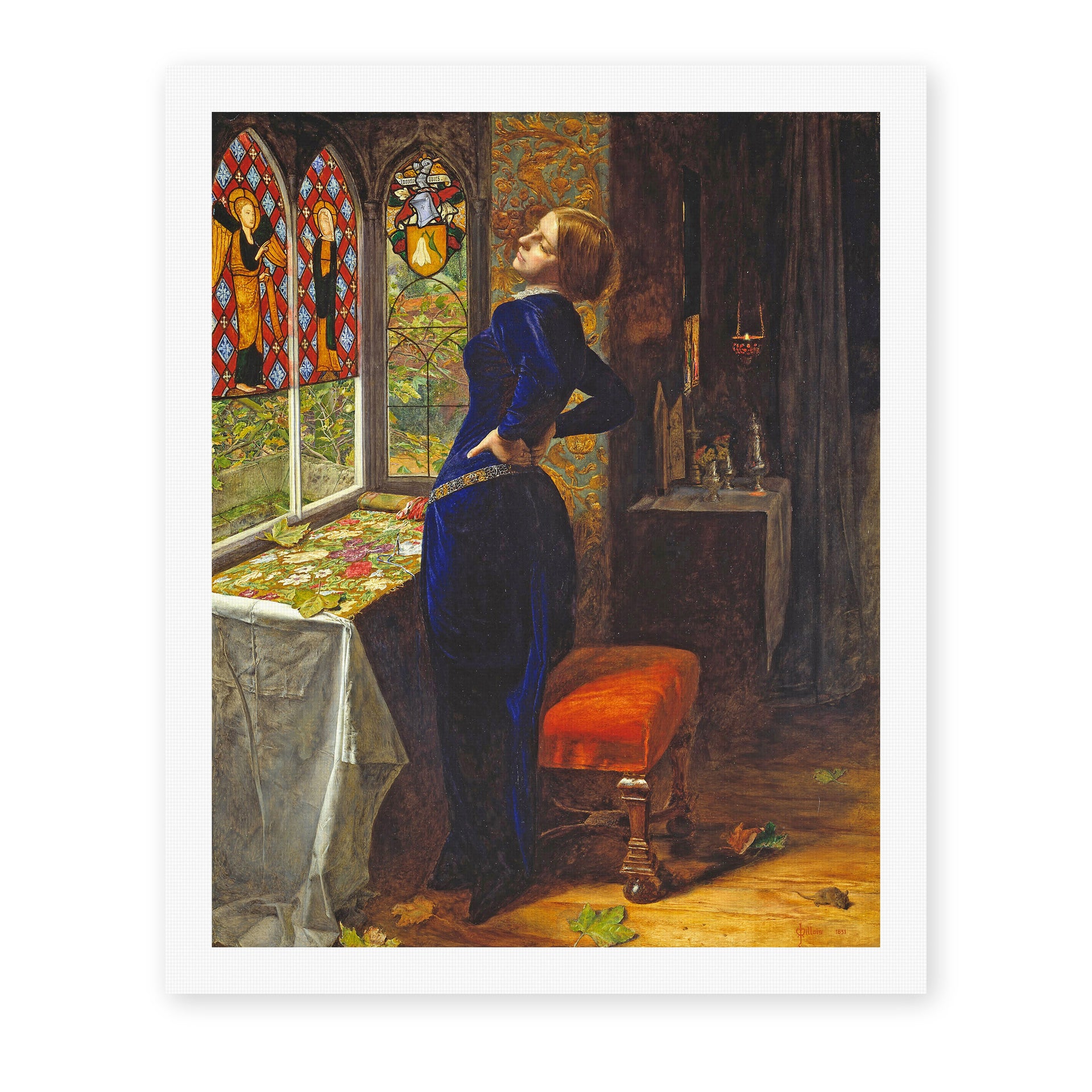 John Everett Millais's 'Mariana' painting reproduced as a rolled canvas print