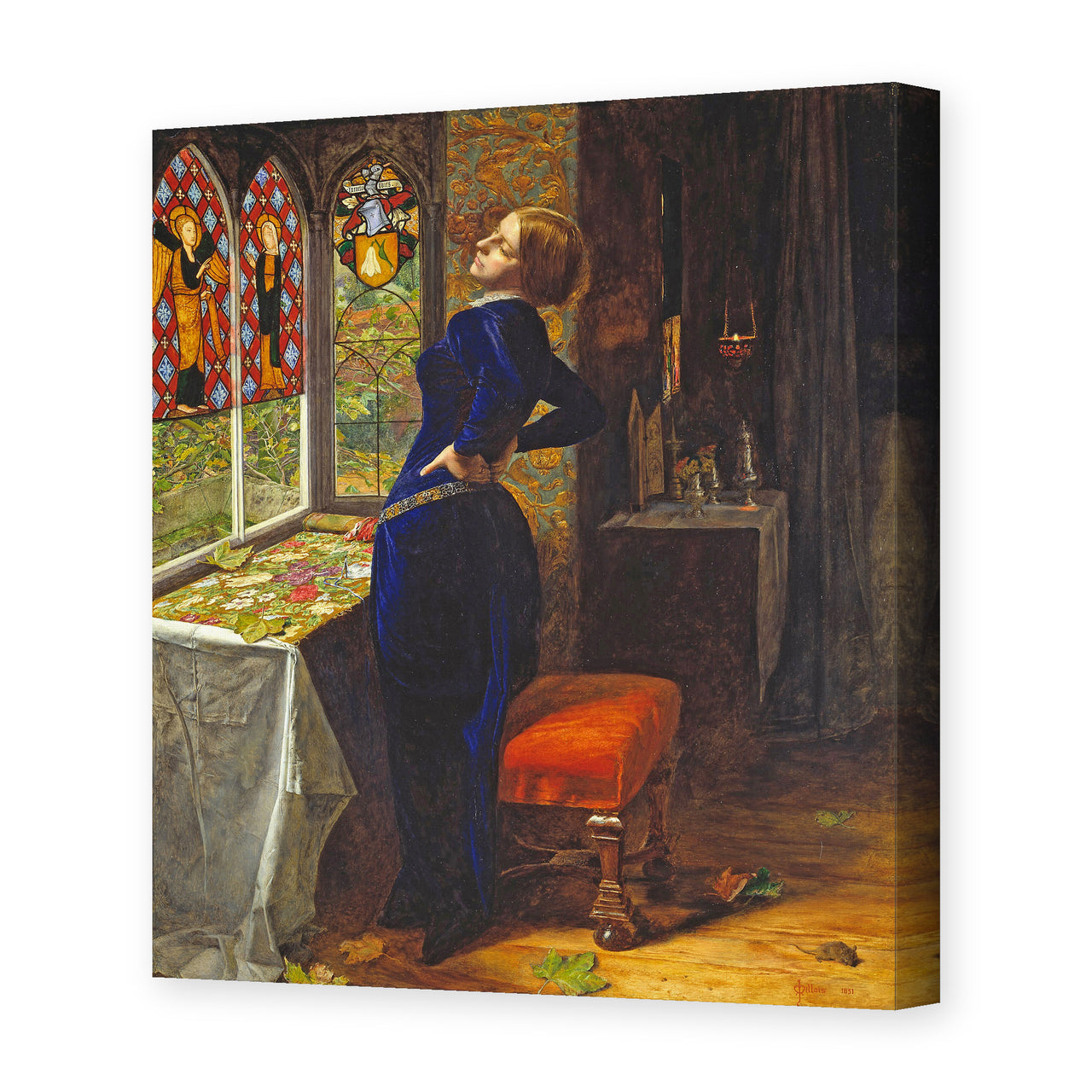 John Everett Millais's 'Mariana' painting reproduced as a gallery-wrapped canvas print
