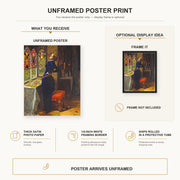 John Everett Millais - Mariana poster print size comparison and framing display infographic