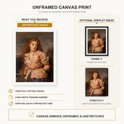 John Everett Millais - The Martyr of the Solway canvas print size comparison and framing display infographic