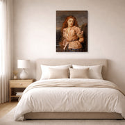Gallery-wrapped canvas print of John Everett Millais's The Martyr of the Solway displayed on a wall in a bedroom