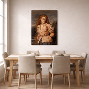 Gallery-wrapped canvas print of John Everett Millais's The Martyr of the Solway displayed on a wall in a dining