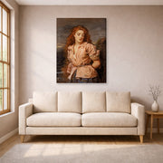 Gallery-wrapped canvas print of John Everett Millais's The Martyr of the Solway displayed on a wall in a living room