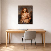 Gallery-wrapped canvas print of John Everett Millais's The Martyr of the Solway displayed on a wall in a office
